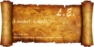 Lendel Edgár névjegykártya